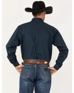 Cinch Men's Square Navy Stretch Geo Print Long Sleeve Button-Down Western Shirt 8 Cinch Men's Square Navy Stretch Geo Print Long Sleeve Button-Down Western Shirt -Cinch Shop 2000364034 410 P4