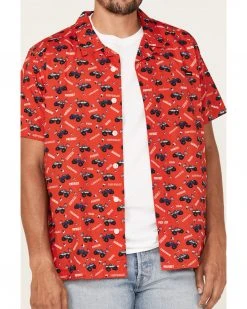Cinch Men's Camp Trailblazer Red Truck Print Short Sleeve Button-Down Western Shirt 7 Cinch Men's Camp Trailblazer Red Truck Print Short Sleeve Button-Down Western Shirt -Cinch Shop 2000364045 600 P3
