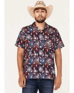 Cinch Men's Camp Trailblazer Popsicle Print Short Sleeve Button-Down Western Shirt  Navy