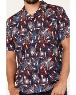 Cinch Men's Camp Trailblazer Popsicle Print Short Sleeve Button-Down Western Shirt  Navy -Cinch Shop 2000364046 410 P3