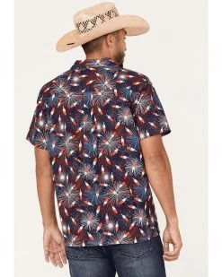 Cinch Men's Camp Trailblazer Popsicle Print Short Sleeve Button-Down Western Shirt  Navy -Cinch Shop 2000364046 410 P4