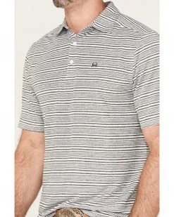 Cinch Men's Arena Flex Grey & White Stripe Short Sleeve Polo Shirt 7 Cinch Men's Arena Flex Grey & White Stripe Short Sleeve Polo Shirt -Cinch Shop 2000364055 100 P3