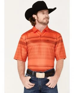 Cinch Men's Arena Flex Sublimated Stripe Polo Shirt  Red -Cinch Shop 2000364057 600 P1 1