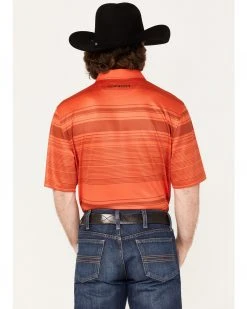 Cinch Men's Arena Flex Sublimated Stripe Polo Shirt  Red -Cinch Shop 2000364057 600 P4