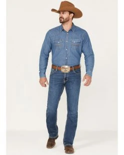 Cinch Men's Ian Medium Wash Slim Bootcut Performance Jeans Indigo