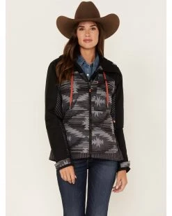 Cinch Women's Southwestern Stripe Ski Coat Black