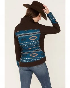 Cinch Women's Southwestern Print Storm Defense Bonded Jacket Brown -Cinch Shop 2000373545 200 P4