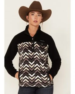 Cinch Women's Geo Print Polar Fleece Sweater Black -Cinch Shop 2000373553 001 P1 1