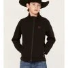 Cinch Boys' Logo Bonded Softshell Jacket Brown
