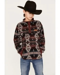 Cinch Boys' Southwestern Print Fleece Pullover Grey -Cinch Shop 2000373564 020 P1 1