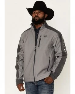 Cinch Men's Textured Logo Concealed Carry Softshell Jacket Grey