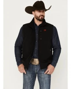 Cinch Men's Logo Patriotic Softshell Vest Black 9 Cinch Men's Logo Patriotic Softshell Vest Black -Cinch Shop 2000375200 001 P1 1