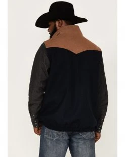 Cinch Men's Solid Color-Block Concealed Carry Zip-Front Wool Vest  Navy -Cinch Shop 2000375205 410 P4