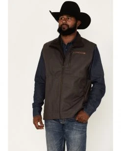 Cinch Men's Textured Softshell Vest Brown 9 Cinch Men's Textured Softshell Vest Brown -Cinch Shop 2000375208 200 P1 1