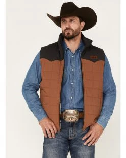 Cinch Men's Color-Block Twill Wax Coated Zip-Front Reversible Vest  Multi