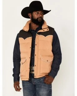 Cinch Men's Quilted Storm Flap Colorblock Vest Lt Brown -Cinch Shop 2000375216 281 P1 1
