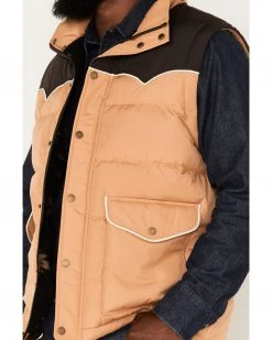 Cinch Men's Quilted Storm Flap Colorblock Vest Lt Brown -Cinch Shop 2000375216 281 P3