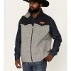 Cinch Men's Lightweight Wool Colorblock Zip-Front Vest Grey