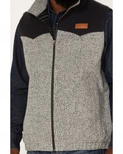 Cinch Men's Lightweight Wool Colorblock Zip-Front Vest Grey -Cinch Shop 2000375217 020 P3