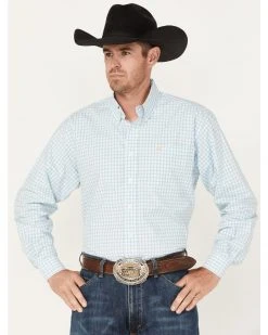 Cinch Men's Small Plaid Button-Down Western Shirt  White -Cinch Shop 2000375236 100 P1 1