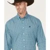 Cinch Men's Diamond Geo Print Button-Down Western Shirt  Blue