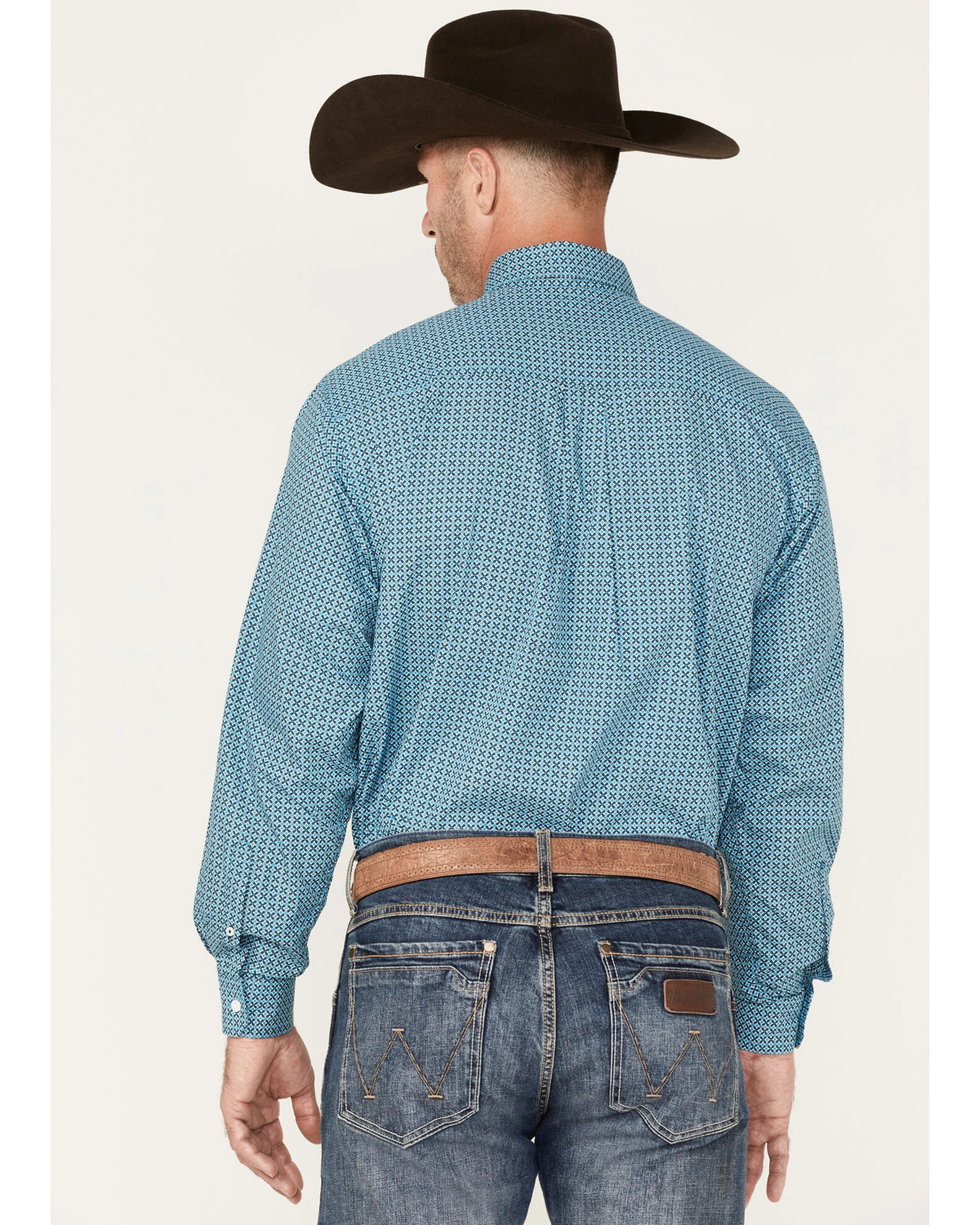 Cinch Men's Diamond Geo Print Button-Down Western Shirt Blue 3 Cinch Men's Diamond Geo Print Button-Down Western Shirt Blue - Image 3