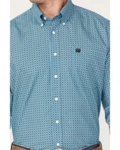 Cinch Men's Diamond Geo Print Button-Down Western Shirt Blue 8 Cinch Men's Diamond Geo Print Button-Down Western Shirt Blue -Cinch Shop 2000375244 400 P4