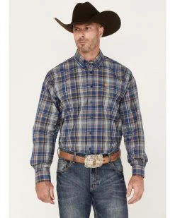 Cinch Men's Plaid Button-Down Western Shirt  Royal Blue -Cinch Shop 2000375252 460 P1 1