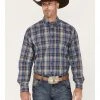 Cinch Men's Plaid Button-Down Western Shirt  Royal Blue