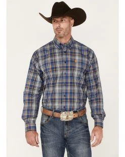 Cinch Men's Plaid Button-Down Western Shirt  Royal Blue