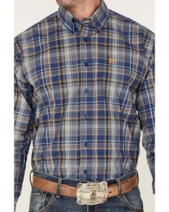 Cinch Men's Plaid Button-Down Western Shirt  Royal Blue -Cinch Shop 2000375252 460 P3