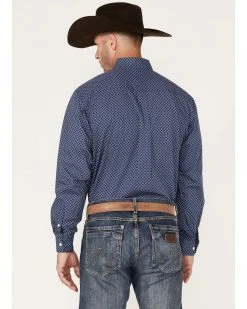 Cinch Men's Geo Print Button-Down Western Shirt  Royal Blue -Cinch Shop 2000375253 460 P4