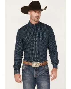 Cinch Men's Modern Fit Geo Print Button-Down Western Shirt  Navy -Cinch Shop 2000375258 410 P1 1