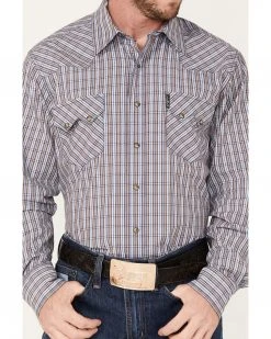 Cinch Men's Modern Fit Small Plaid Snap Western Shirt  Blue -Cinch Shop 2000375277 400 P3