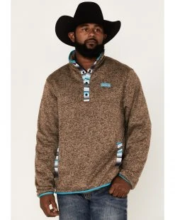 Cinch Men's 1/4 Snap Pullover Sweatshirt Brown -Cinch Shop 2000375574 200 P1 1
