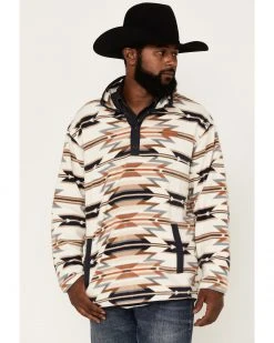 Cinch Men's Southwestern Print 1/4 Snap Fleece Pullover  Cream -Cinch Shop 2000375575 110 P1 1