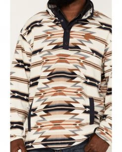 Cinch Men's Southwestern Print 1/4 Snap Fleece Pullover  Cream -Cinch Shop 2000375575 110 P3