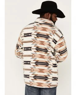 Cinch Men's Southwestern Print 1/4 Snap Fleece Pullover  Cream -Cinch Shop 2000375575 110 P4
