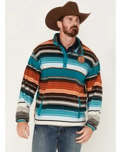 Cinch Men's Serape 1/4 Snap Fleece Pullover Sweatshirt Teal