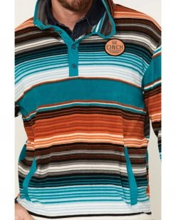 Cinch Men's Serape 1/4 Snap Fleece Pullover Sweatshirt Teal -Cinch Shop 2000375580 442 P3