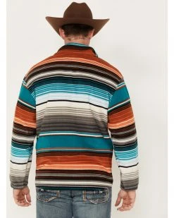 Cinch Men's Serape 1/4 Snap Fleece Pullover Sweatshirt Teal -Cinch Shop 2000375580 442 P4