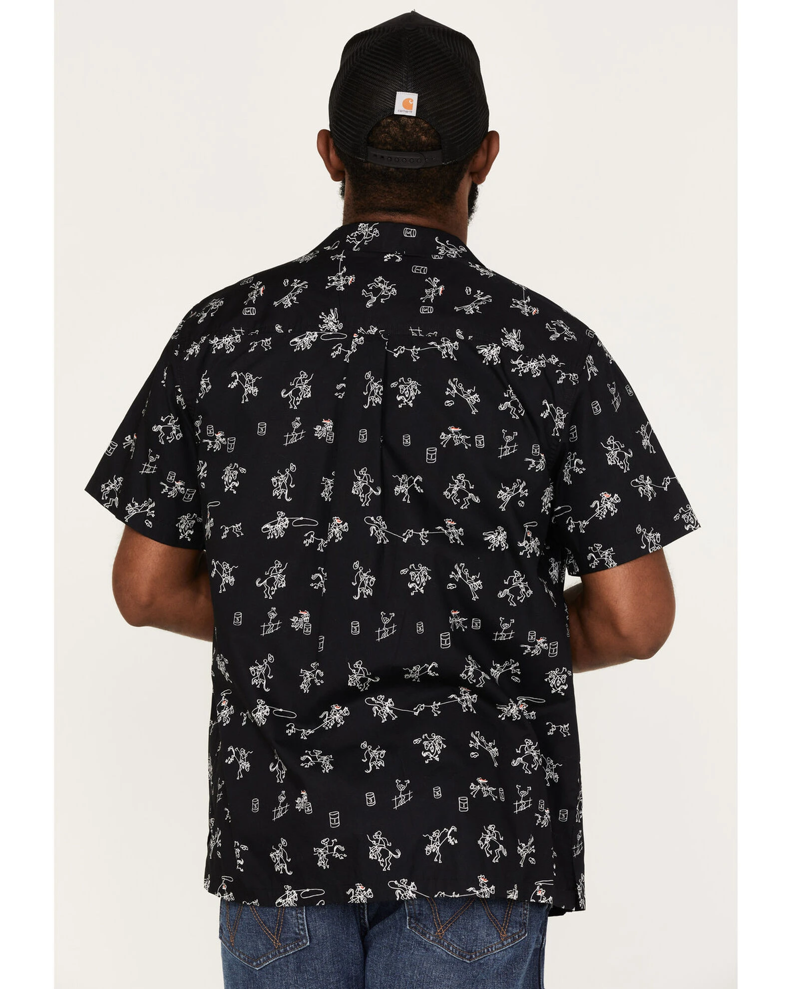 Cinch Men's Camp Yee-Haw Rodeo Print Button-Down Western Shirt Black 4 Cinch Men's Camp Yee-Haw Rodeo Print Button-Down Western Shirt Black - Image 4