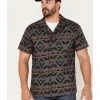 Cinch Men's Camp Yee-Haw Southwestern Print Button-Down Western Shirt  Grey