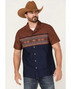 Cinch Men's Camp Yee-Haw Checotah Border Print Button-Down Western Shirt  Multi