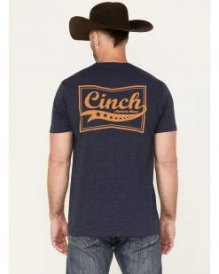 Cinch Men's Logo Short Sleeve Graphic T-Shirt Heather Blue -Cinch Shop 2000379774 403 P4