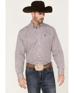 Cinch Men's Striped Long Sleeve Button Down Western Shirt Purple -Cinch Shop 2000379796 500 P1 1