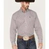 Cinch Men's Striped Long Sleeve Button Down Western Shirt - Big & Tall Purple