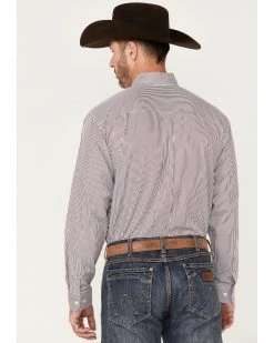 Cinch Men's Striped Long Sleeve Button Down Western Shirt - Big & Tall Purple -Cinch Shop 2000379797 500 P4