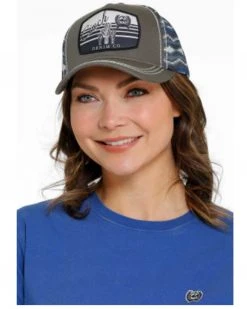 Cinch Women's Olive Southwestern Trucker Cap