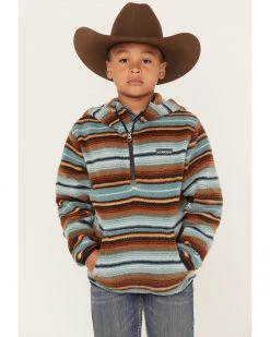 Cinch Boys' Serape Stripe Fleece Quarter-Zip Hooded Sweatshirt Purple -Cinch Shop 2000380128 500 P1 1